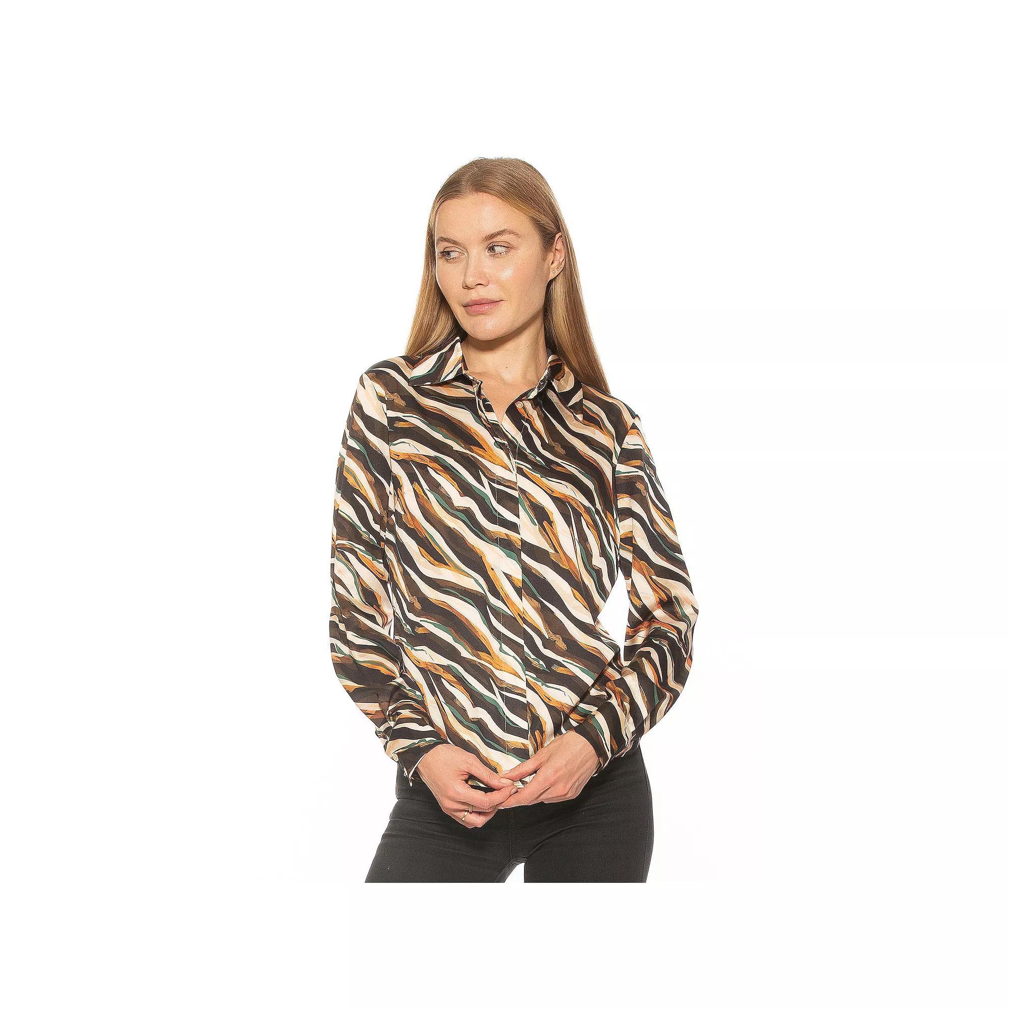 Womens ALEXIA ADMOR Cassidy Classic Silky Collared Button Down Shirt Product Image