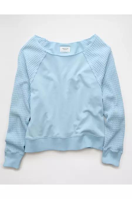 AE Mixed Knit Sweatshirt Women's Product Image
