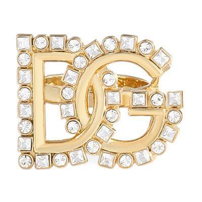 DOLCE & GABBANA Dg Crystal-embellished Brooch In Gold Product Image