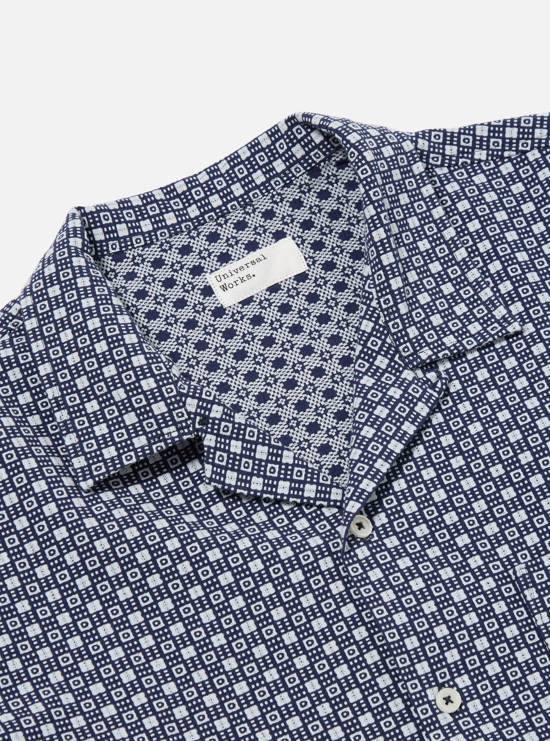 Universal Works Dean Road Shirt in Navy Tile 3 Cotton Product Image