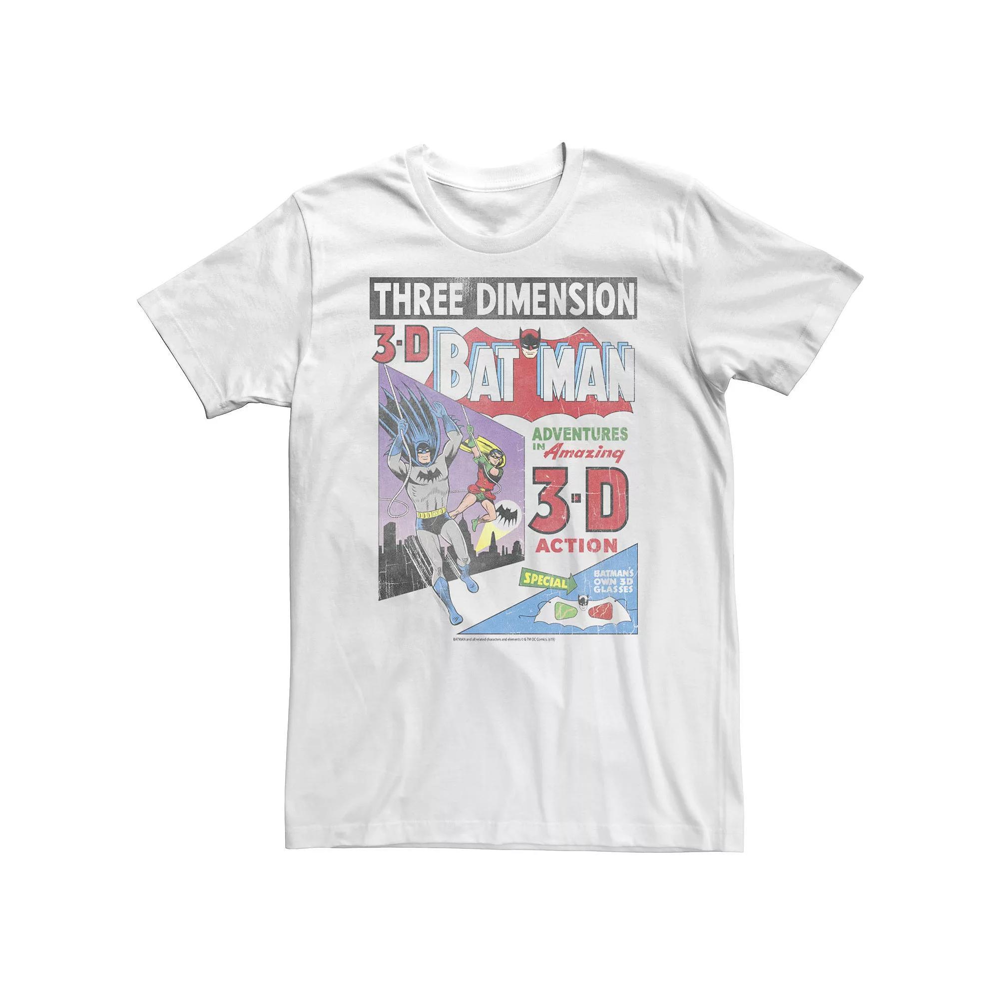 Big & Tall DC Comics Batman 3-D Vintage Comic Cover Tee, Men's, Size: 3XL, White Product Image