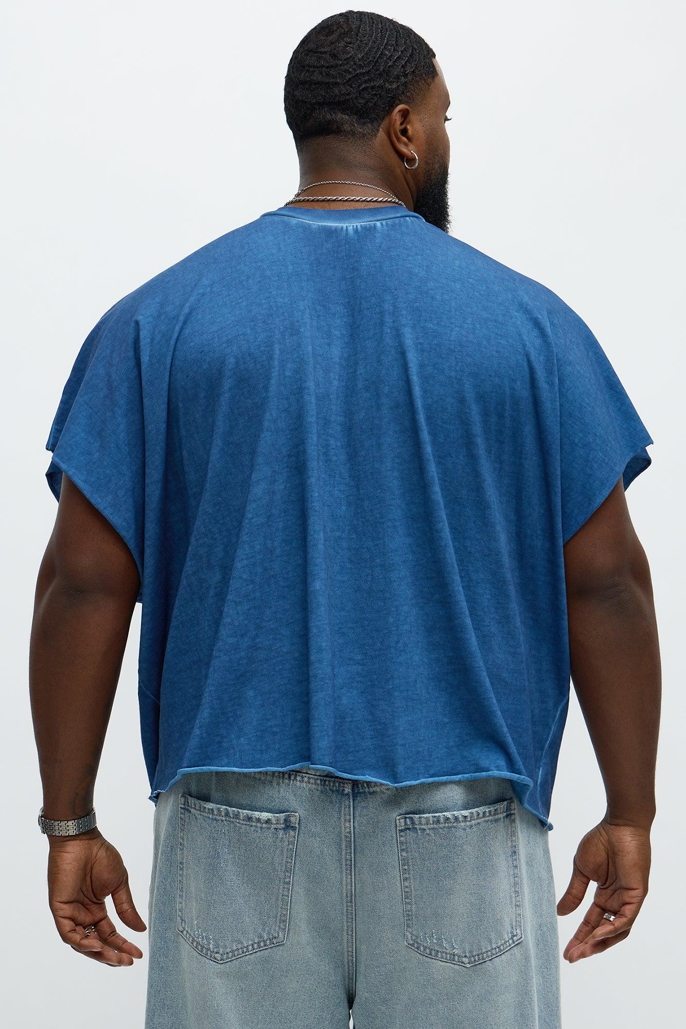 Oversized Float Heavy Jersey Muscle Tee - Navy Product Image
