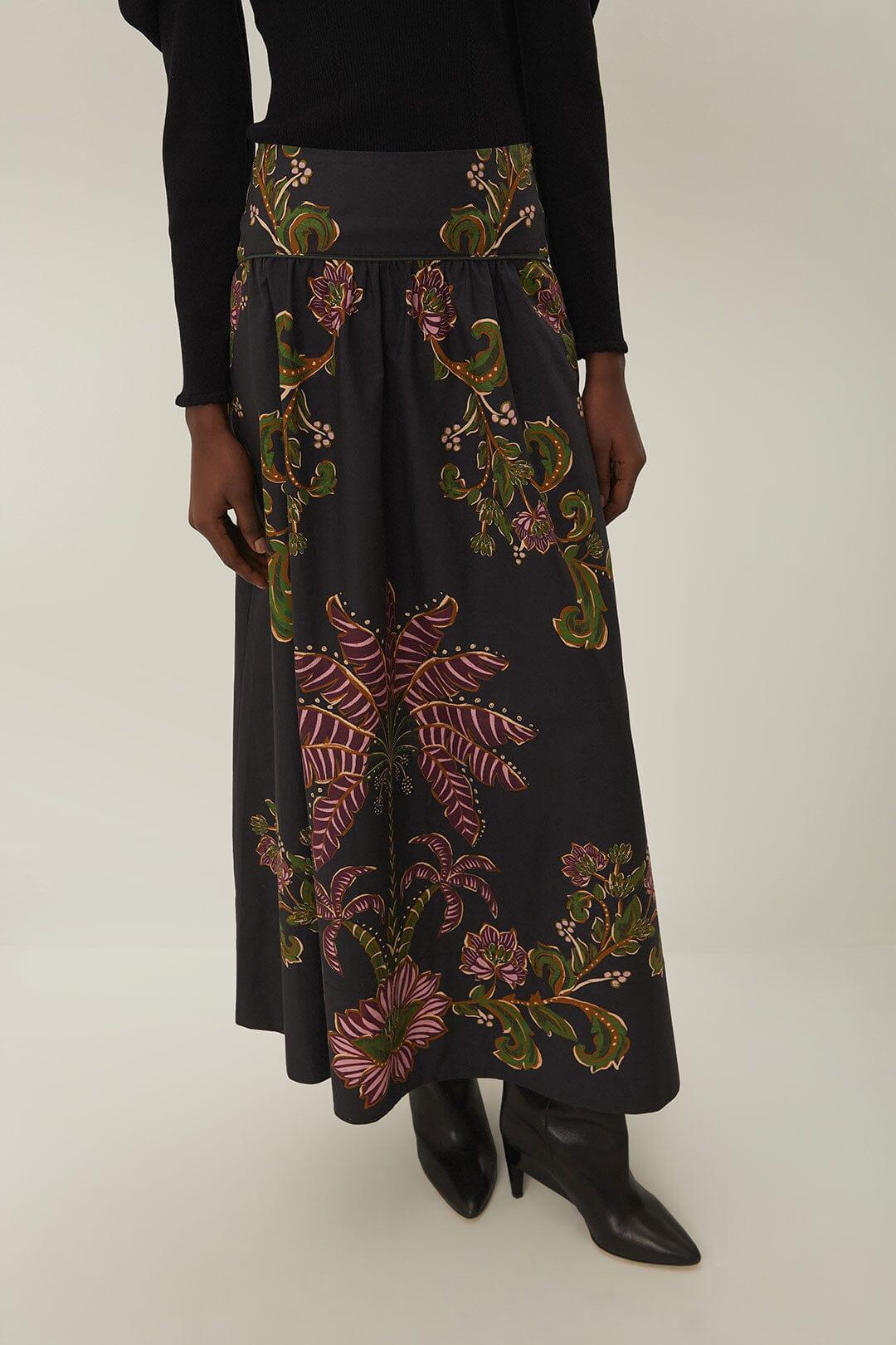 Black Ravenala Midi Skirt, RAVENALA BLACK / M Product Image