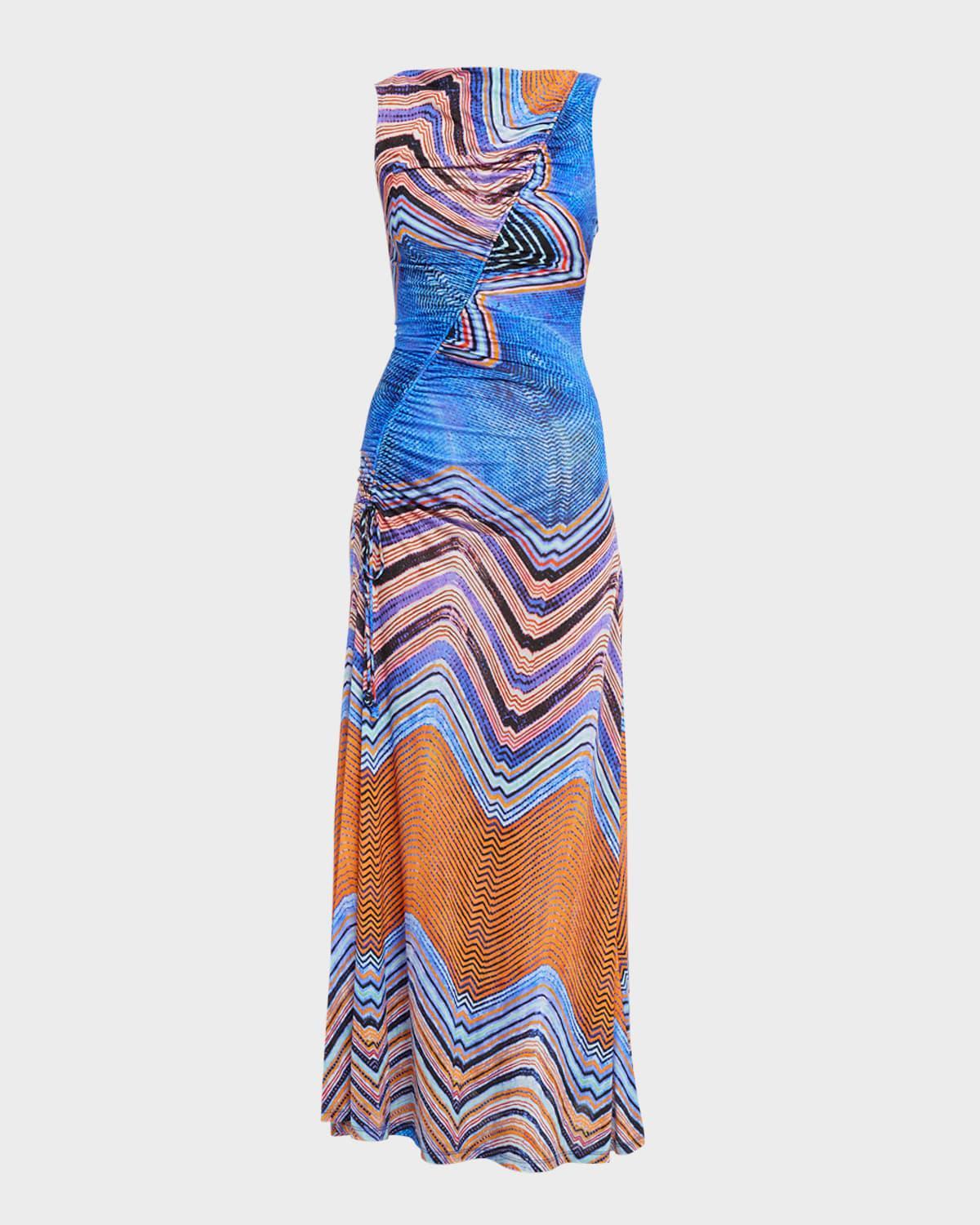 Natalia Sleeveless Asymmetric Seamed Maxi Dress Product Image