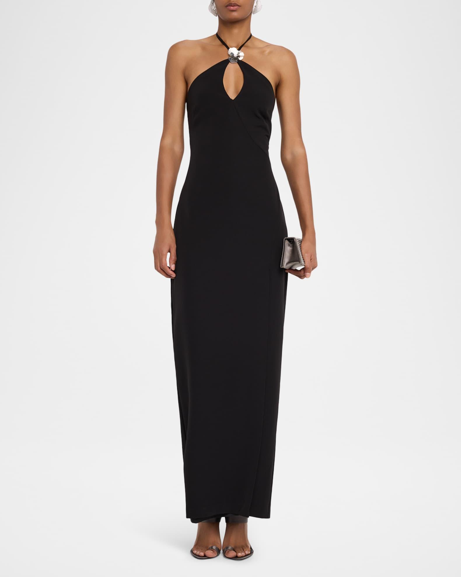 Cutout Side-Slit Column Halter Gown Product Image