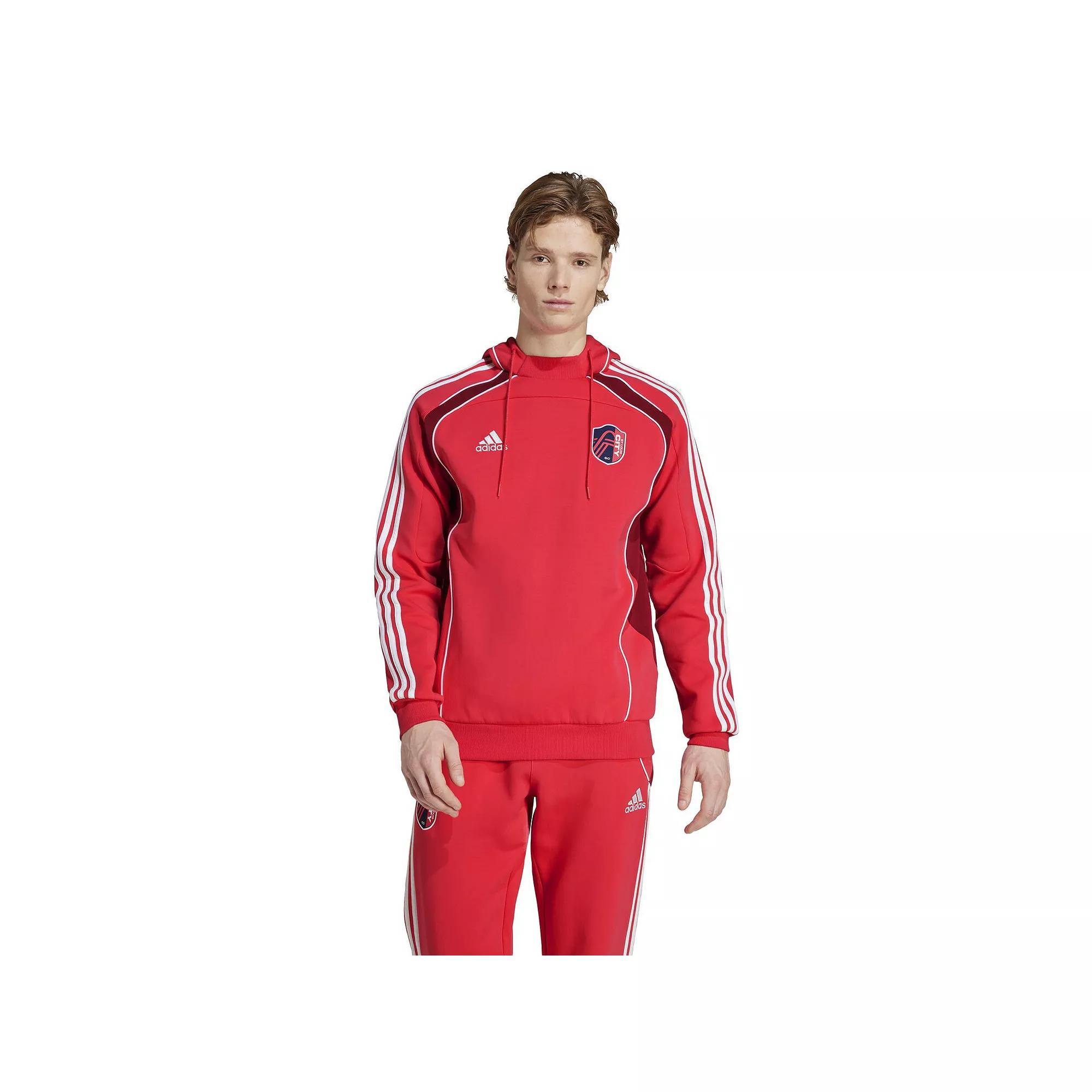 Mens adidas Red St. Louis City SC 2025 Travel Pullover Hoodie Product Image