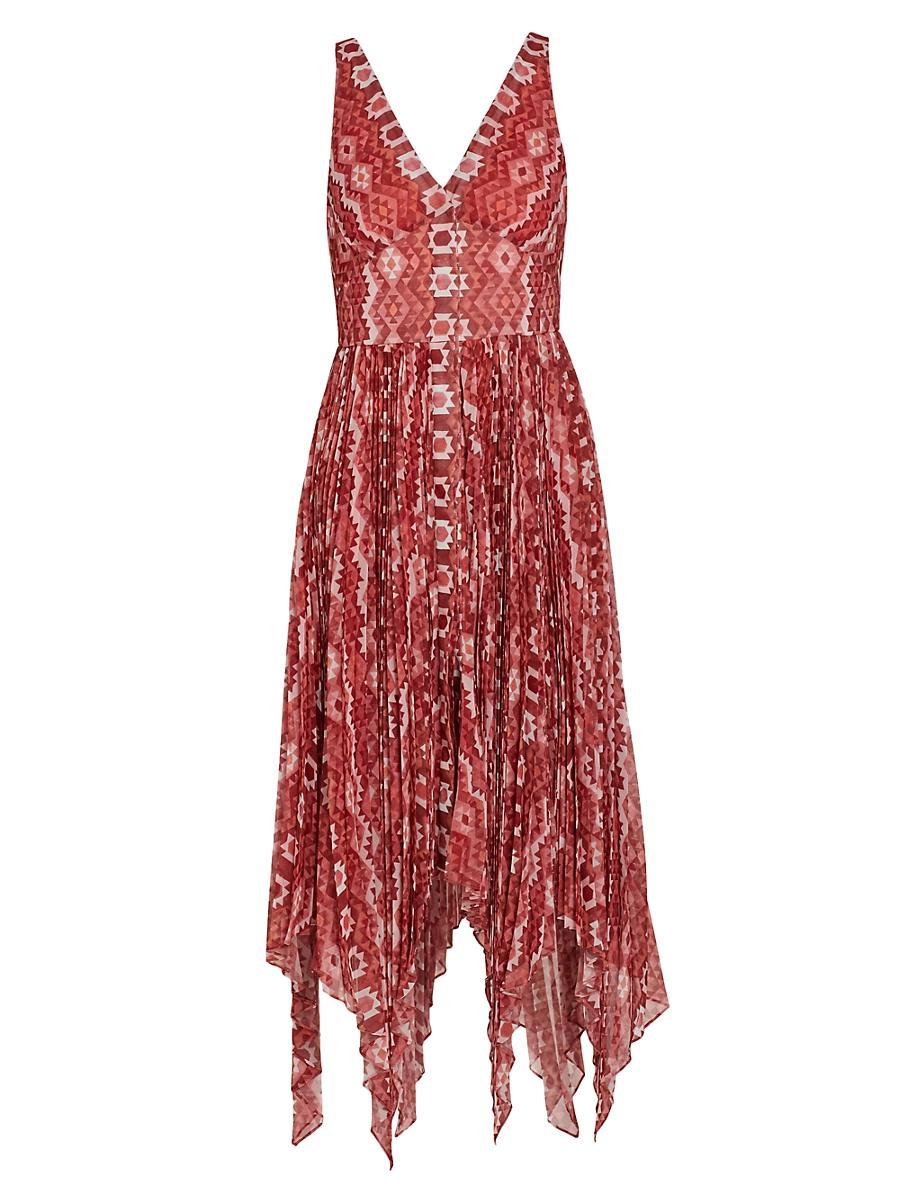 Womens Annabella Abstract Asymmetric Midi-Dress Product Image