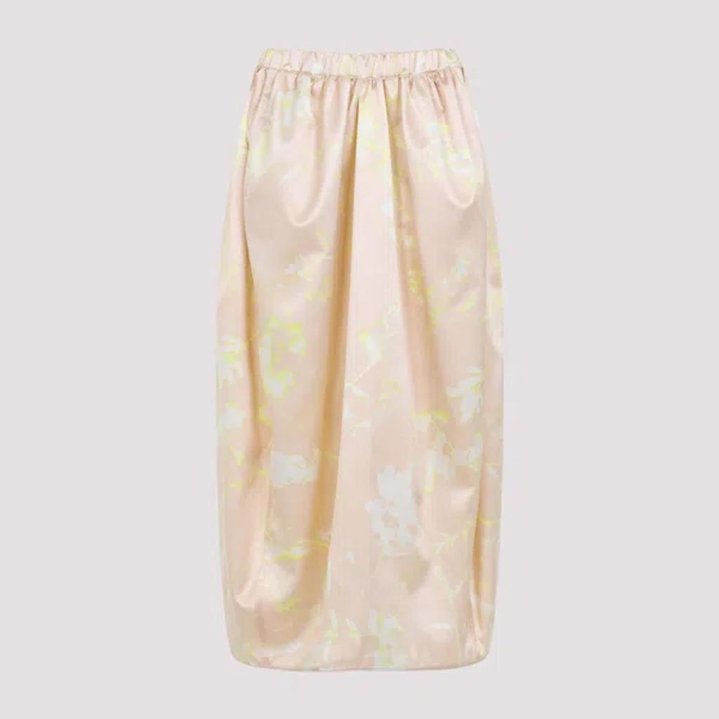 FABIANA FILIPPI Silk Midi Skirt In Neutrals Product Image