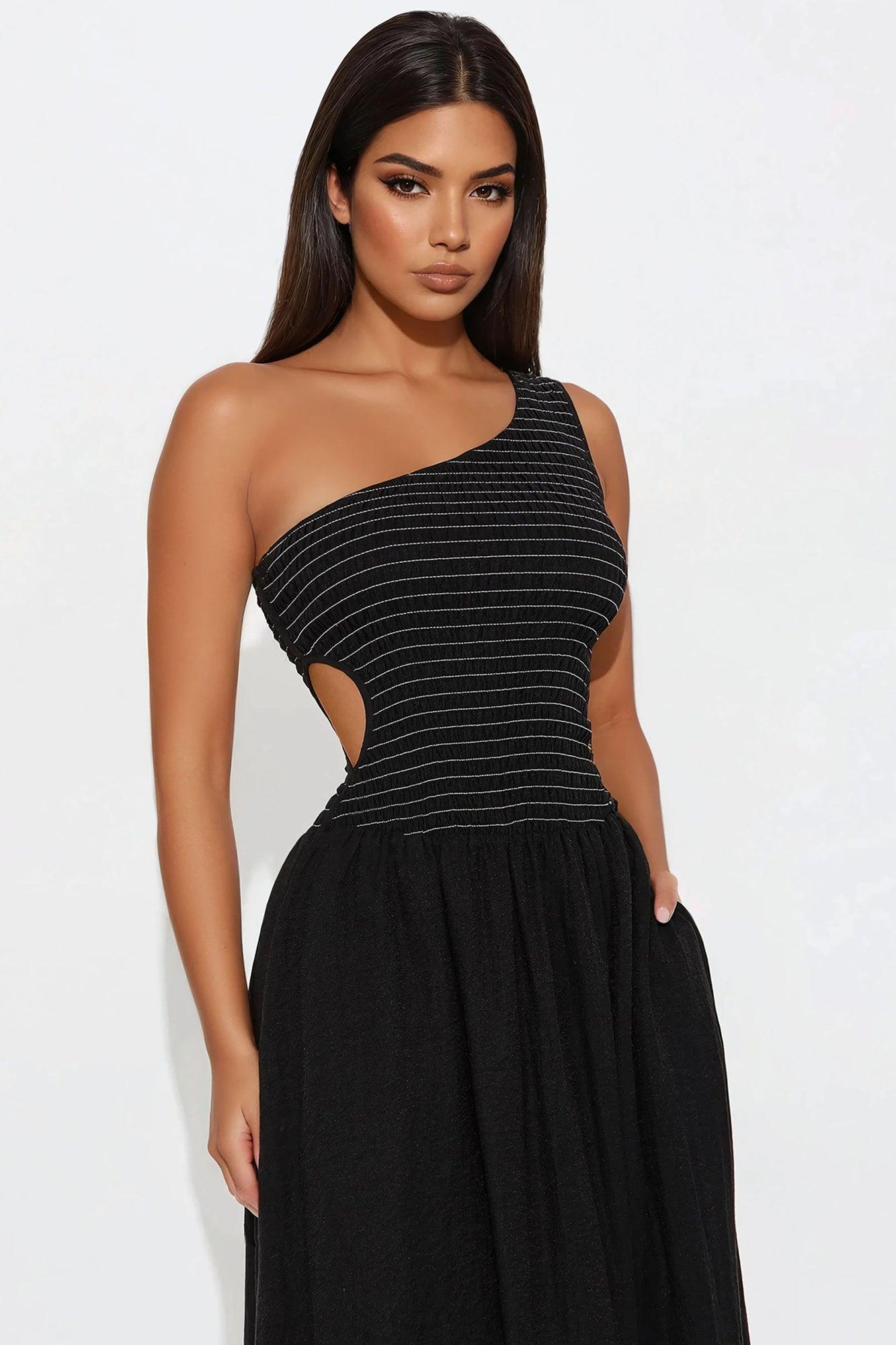 Simplicity Smocked Midi Dress - Black Product Image