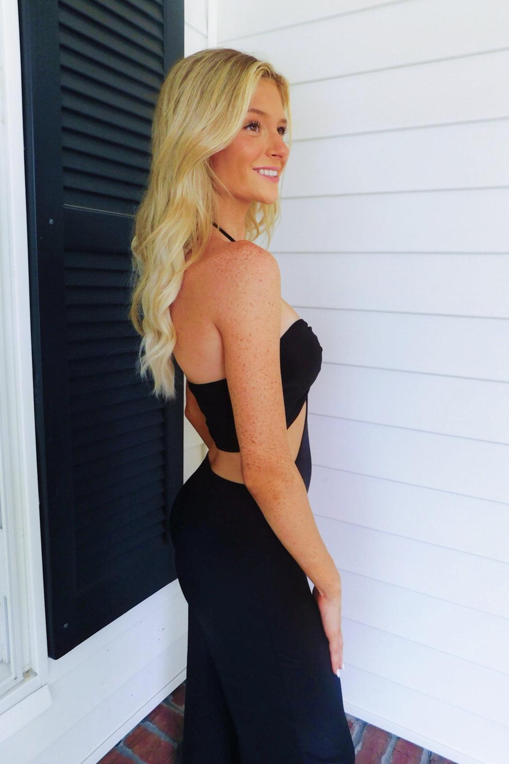 Black Spaghetti Strap Jumpsuit Product Image