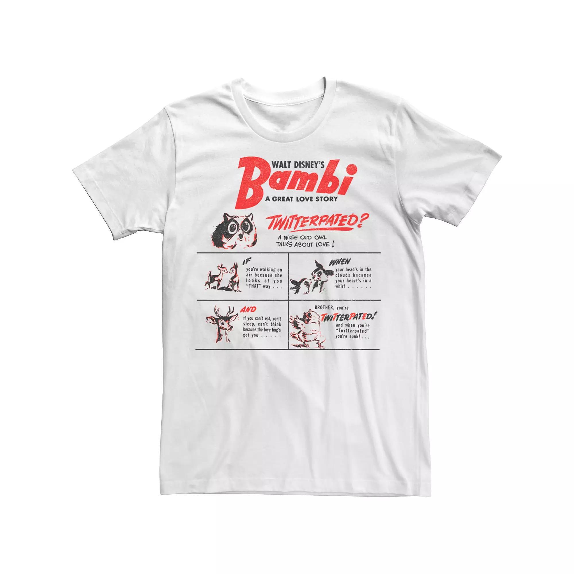Disney's Bambi A Great Love Story Men's Tee, Size: 3XL, White Product Image
