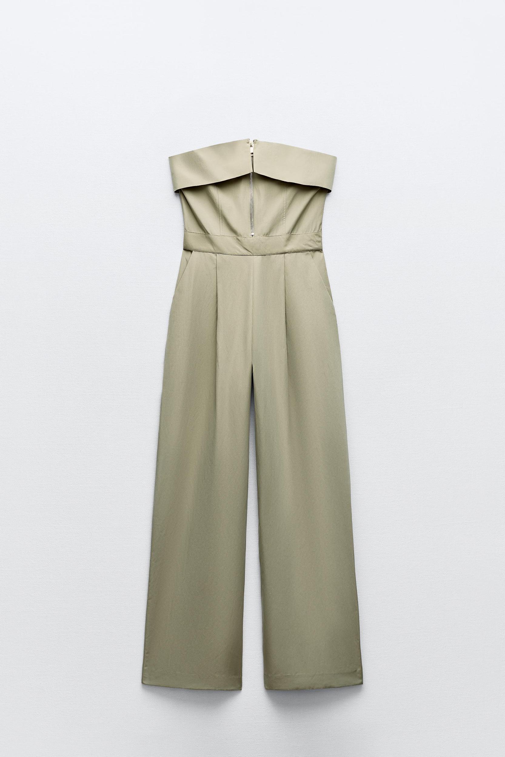 STRAPLESS ZIPPER JUMPSUIT Product Image
