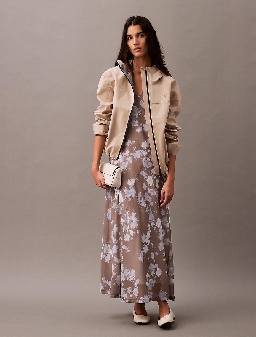 Chiffon Floral Printed V-Neck Dress Product Image