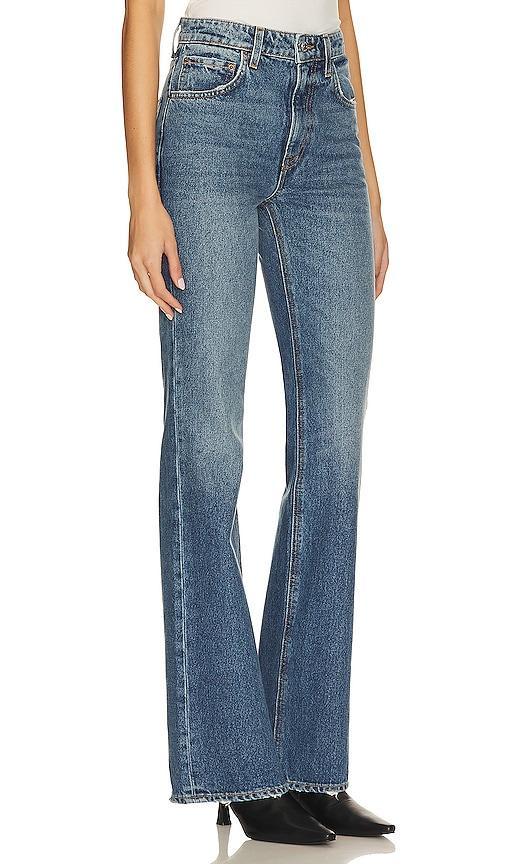 GRLFRND x Lindsi Lane Melanie Petite High Rise Boot Cut in Blue Product Image