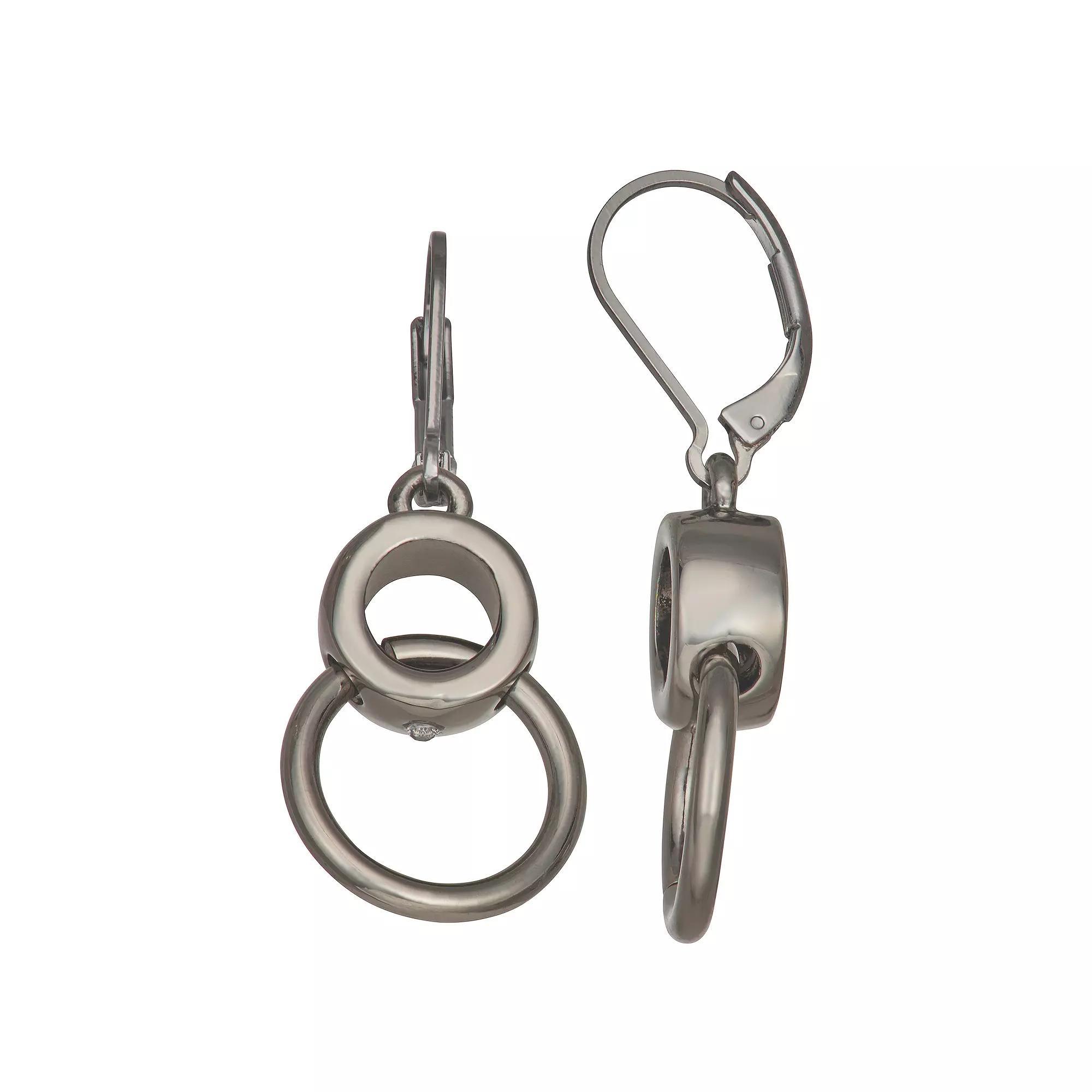 Simply Vera Vera Wang Silver Tone Leverback Small Link Drop Earrings, Womens Product Image