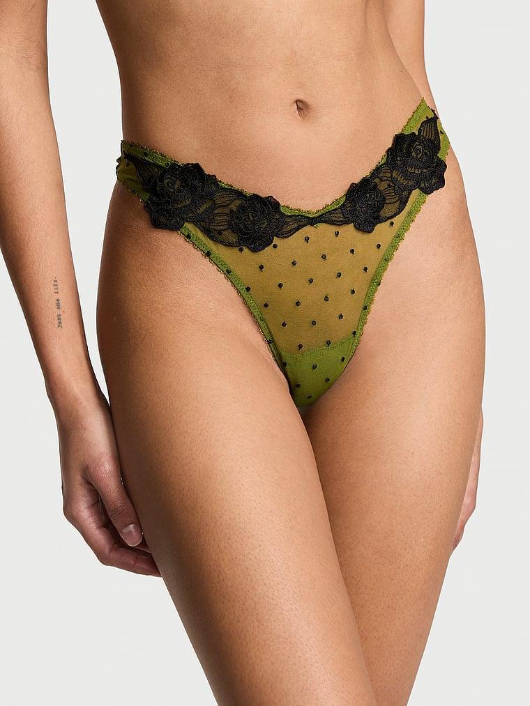 Sheer Rose High-Leg Thong Panty Product Image