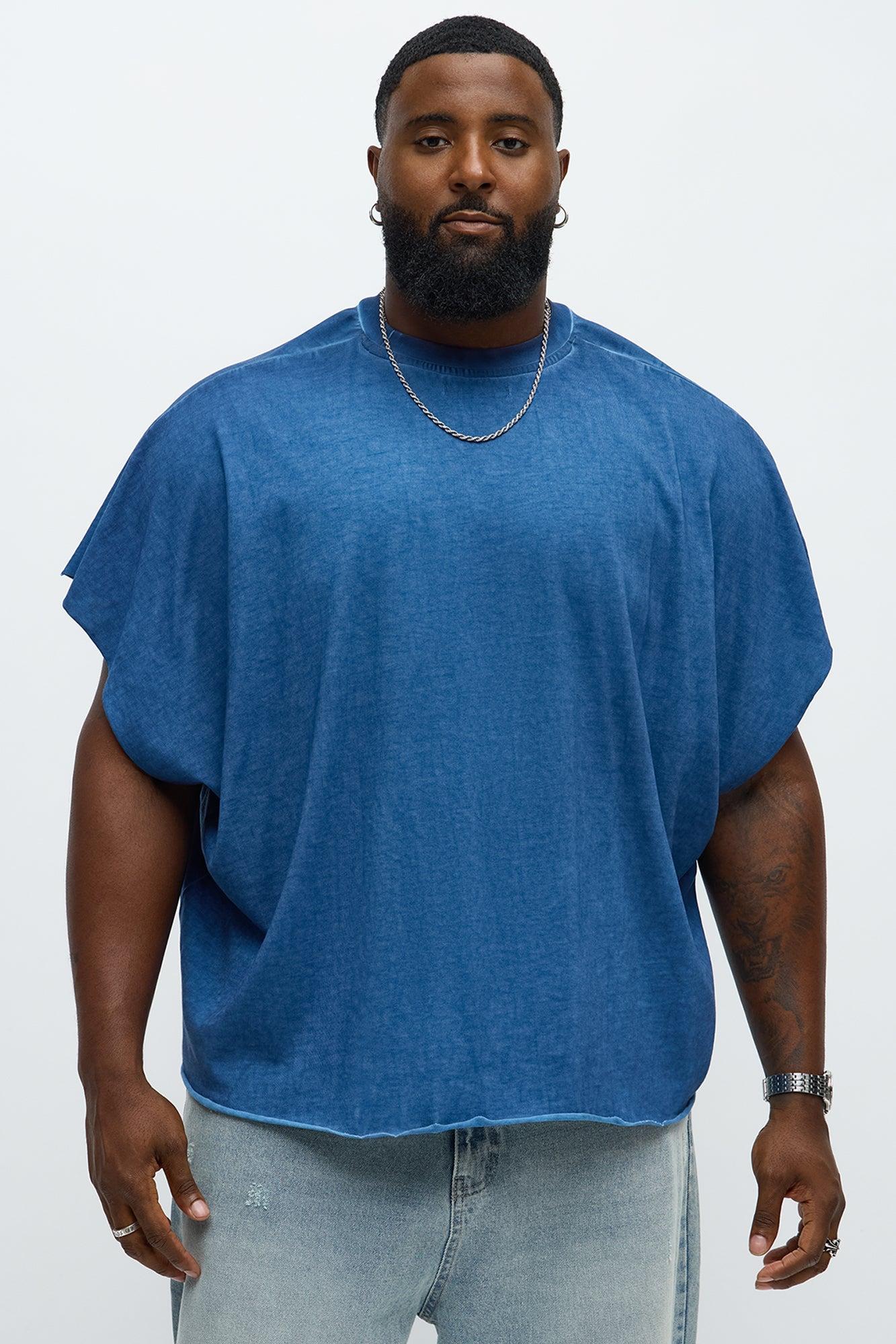 Oversized Float Heavy Jersey Muscle Tee - Navy Product Image