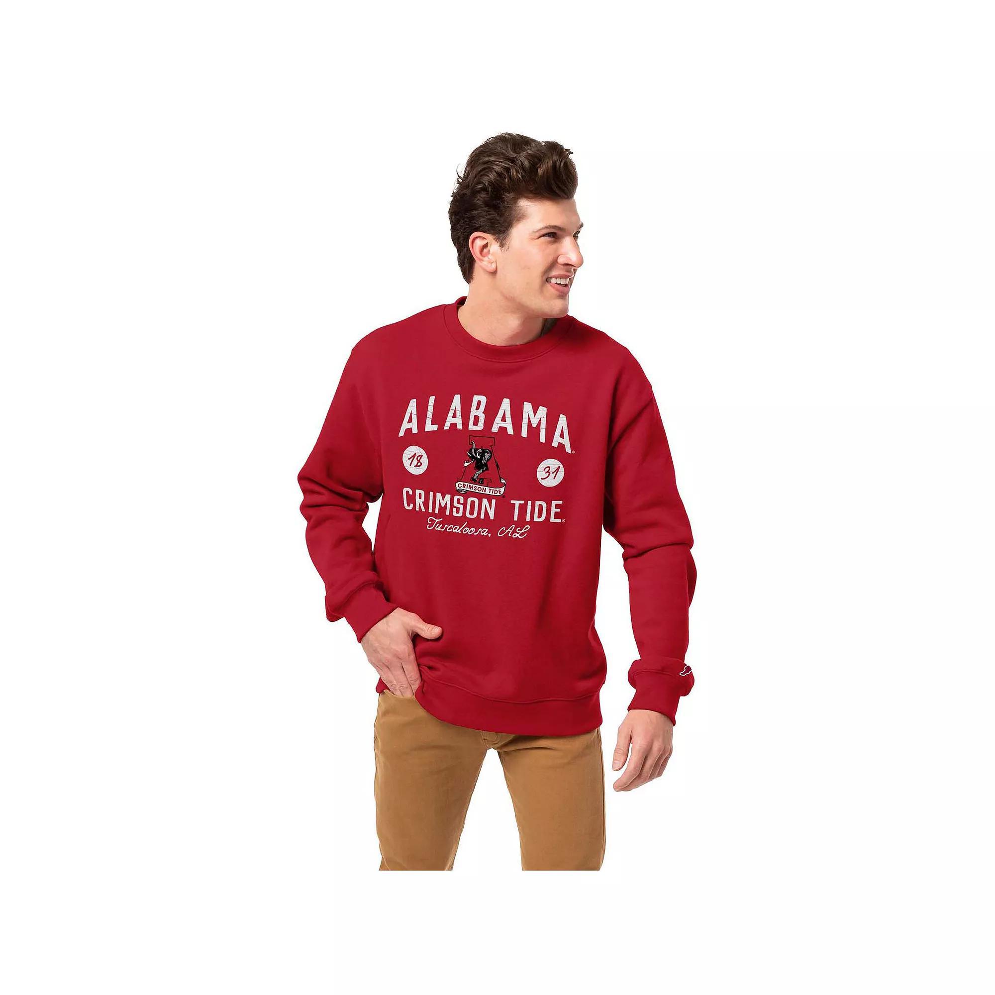Men's League Collegiate Wear Crimson Alabama Crimson Tide Bendy Arch Essential 2.0 Pullover Sweatshirt, Size: Medium, Red Product Image