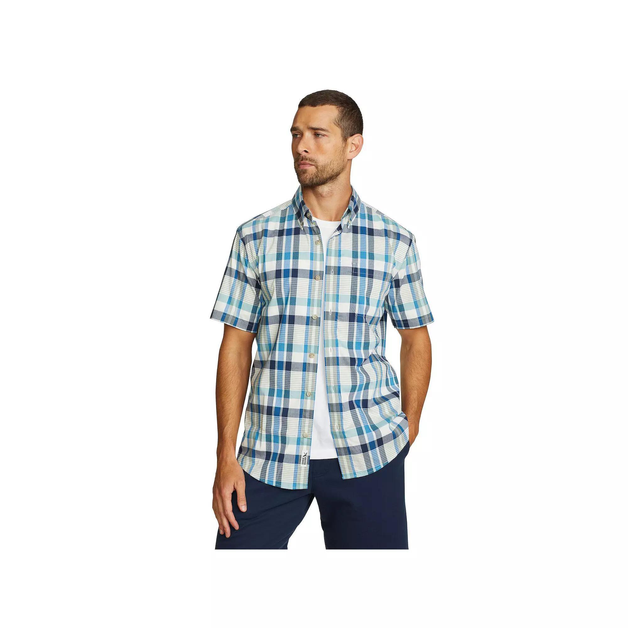 Men's Eddie Bauer UPF 50 Voyager Short Sleeve Button-Down Shirt, Size: Small, Dijon Product Image