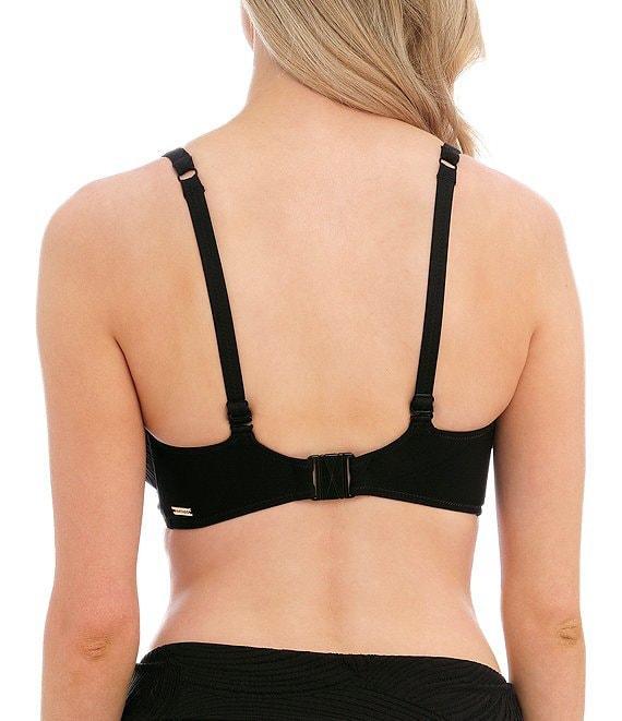 Fantasie Ottawa Solid Plunge Neck Front Twist Underwire Extended Bra Size Bikini Swim Top Product Image