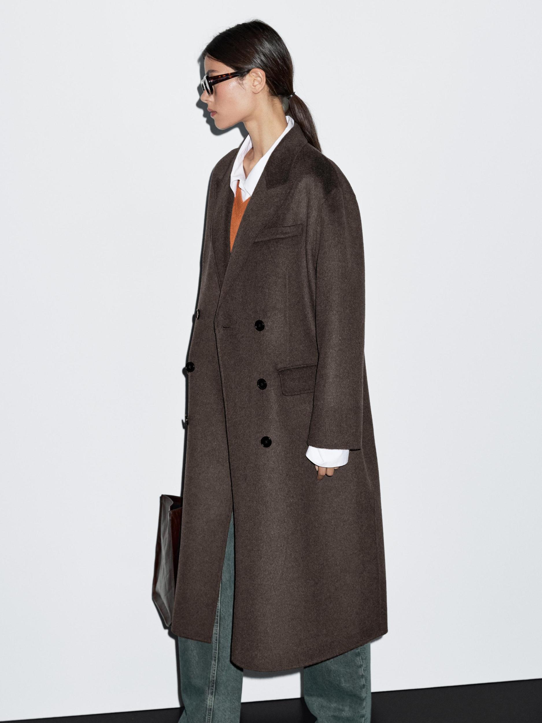 Long wool blend surplice coat Product Image