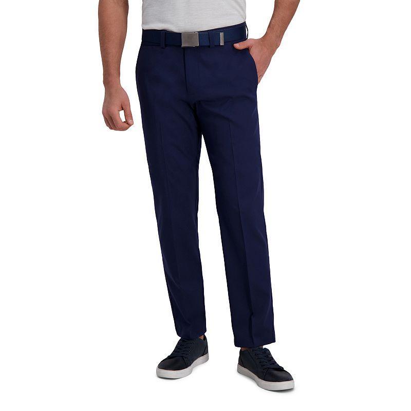 Men's Haggar® Cool Right® Performance Flex Straight-Fit Flat-Front Pants, Size: 40 X 32, Dark Gray Grey Product Image