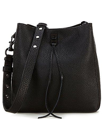 REBECCA MINKOFF Darren Pebbled Leather Studded Shoulder Bag Product Image