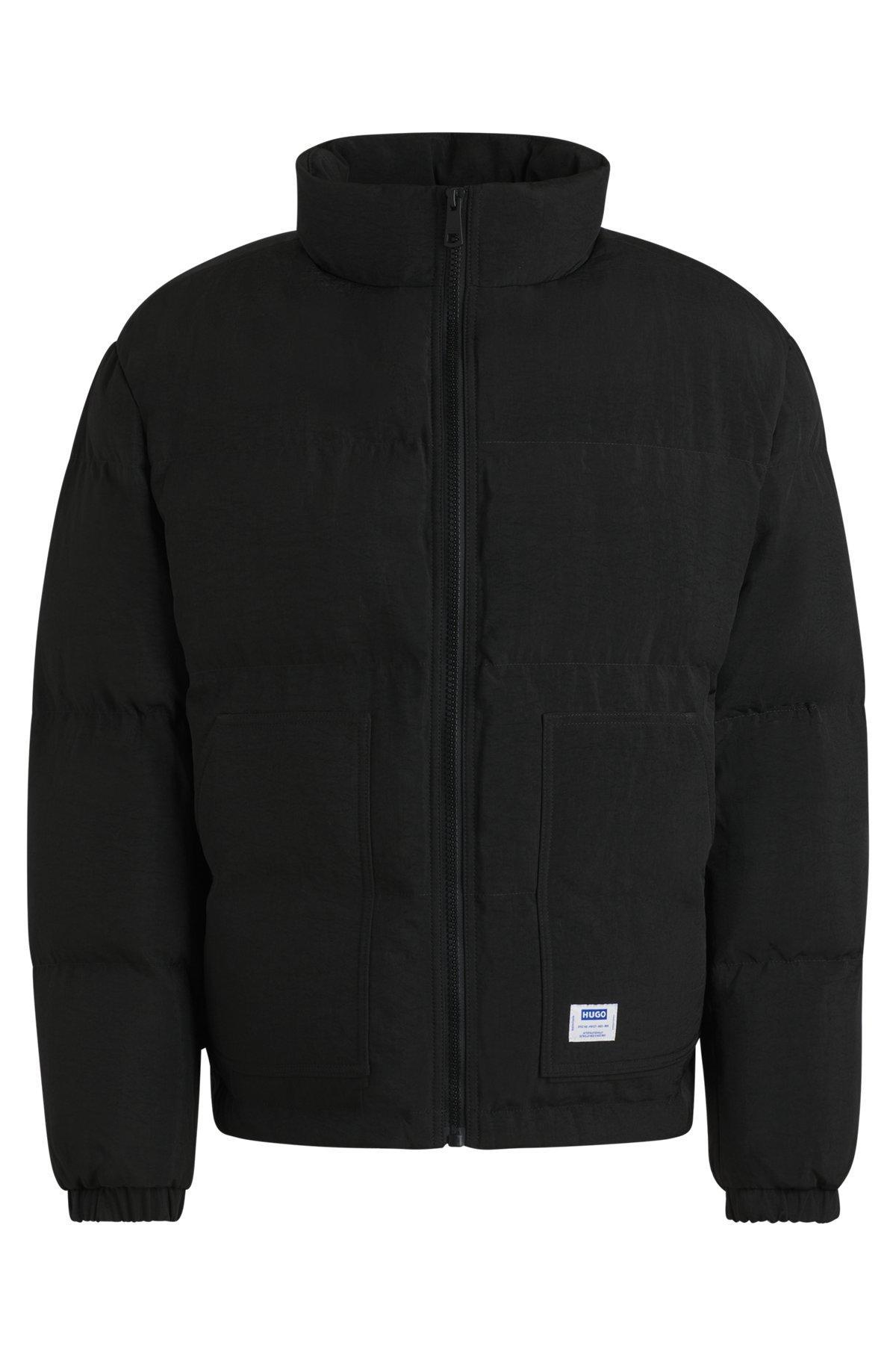Slim-fit water-repellent puffer jacket with logo label Product Image
