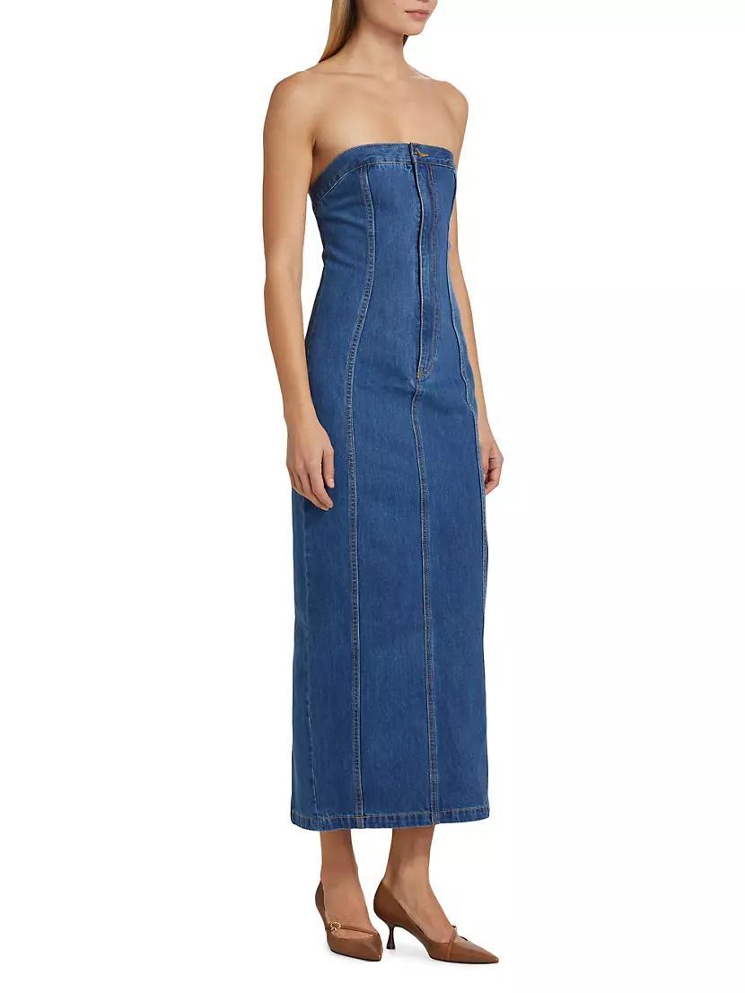 Leopol Denim Strapless Maxi Dress Product Image