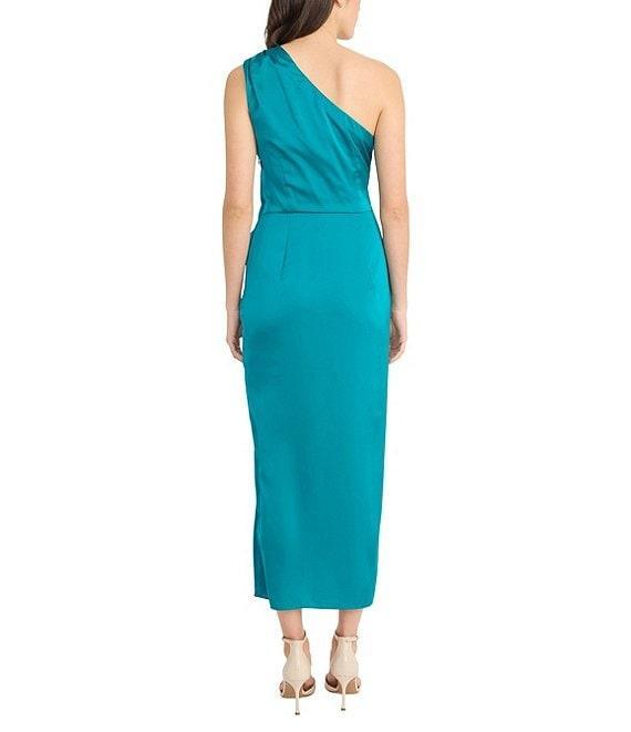 Donna Morgan One Shoulder Tie Waist Draped Skirt Dress Product Image