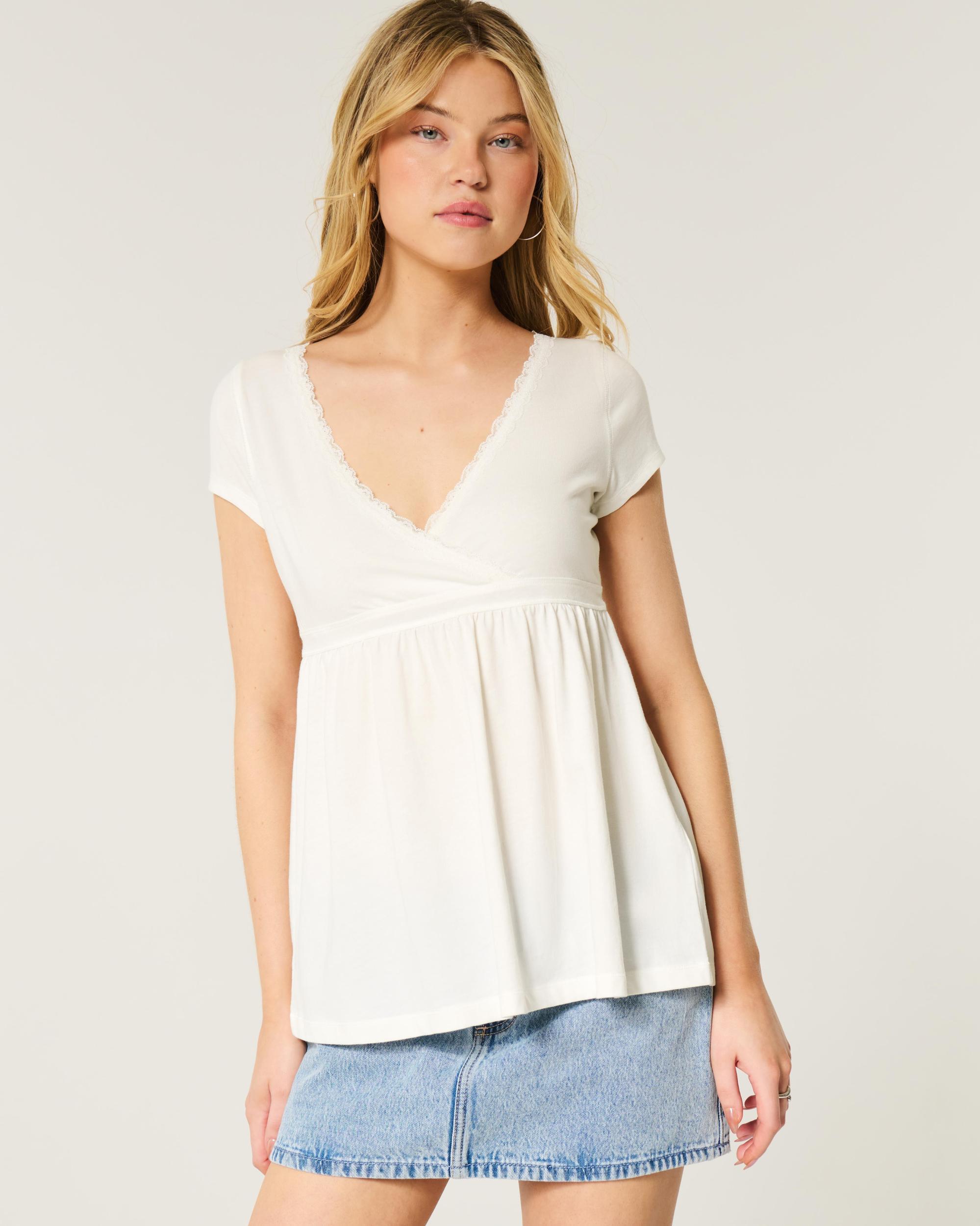 Easy Wrap-Front Babydoll Top Product Image