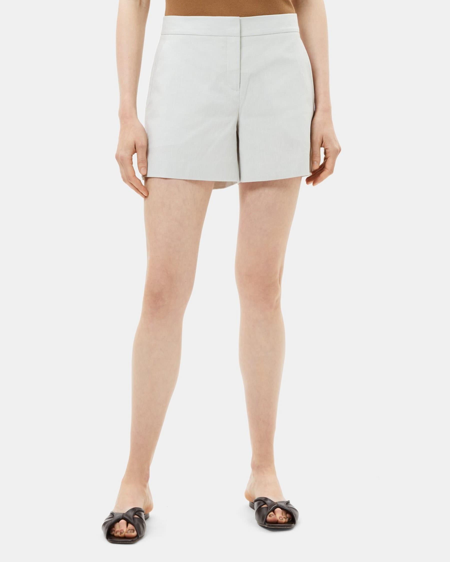 Tailored Short in Linen Blend Mélange Product Image