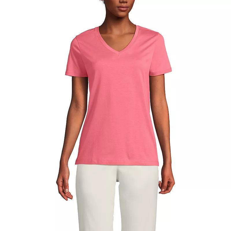 Women's Lands' End Relaxed-Fit Supima Cotton V-Neck Tee, Size: Small, Soft  Blue Product Image