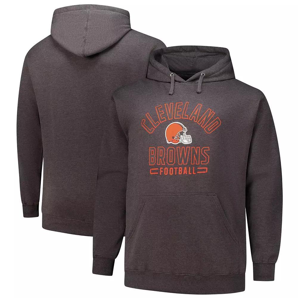 Mens Fanatics Heather Charcoal Cleveland Browns Big & Tall Pullover Hoodie Product Image
