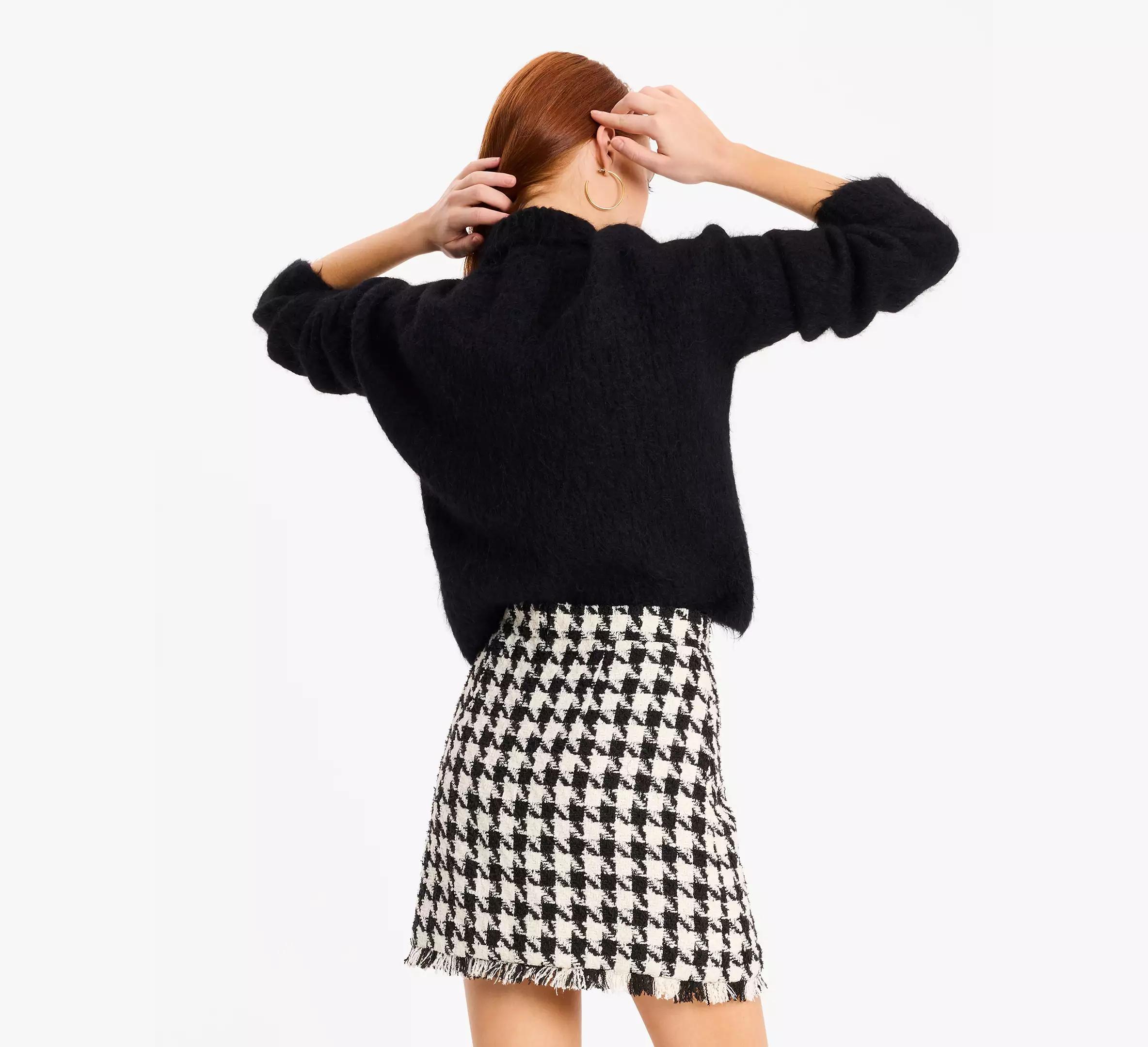 Houndstooth A-line Skirt Product Image