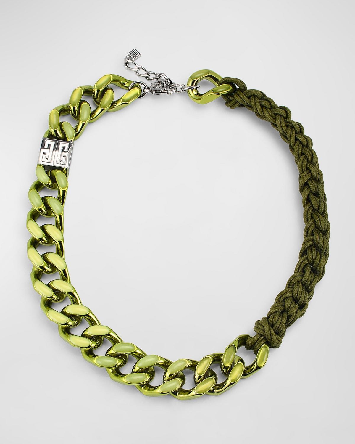 Mens Enamel and Macrame Short Chain Necklace Product Image
