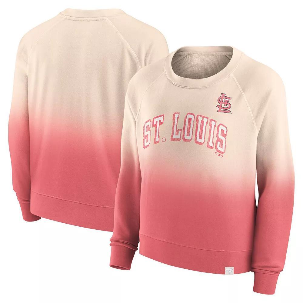 Women's Fanatics Branded Tan/Red St. Louis Cardinals Luxe Lounge Arch Raglan Pullover Sweatshirt, Size: XL, Team Product Image