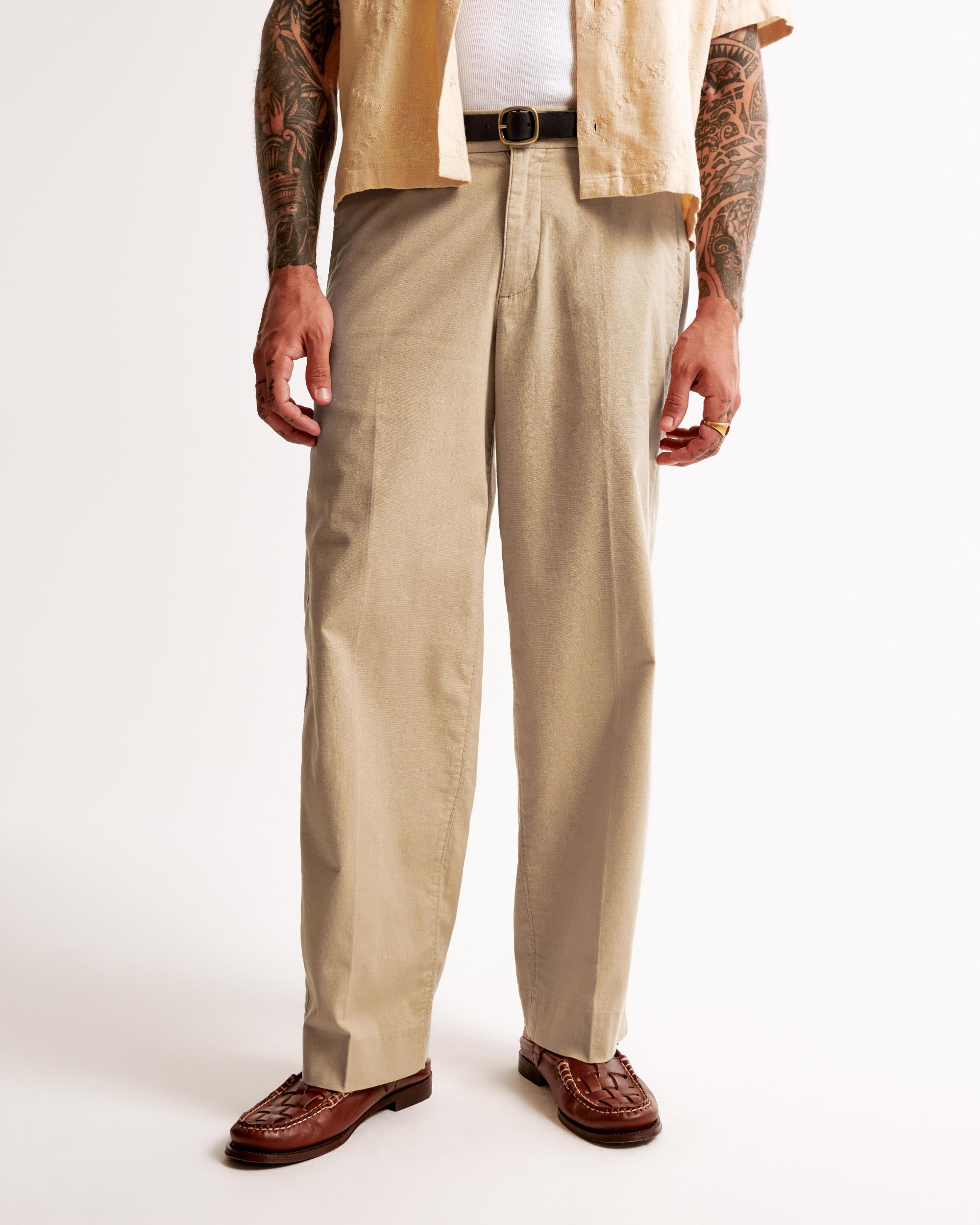Baggy Linen-Blend Trouser Product Image
