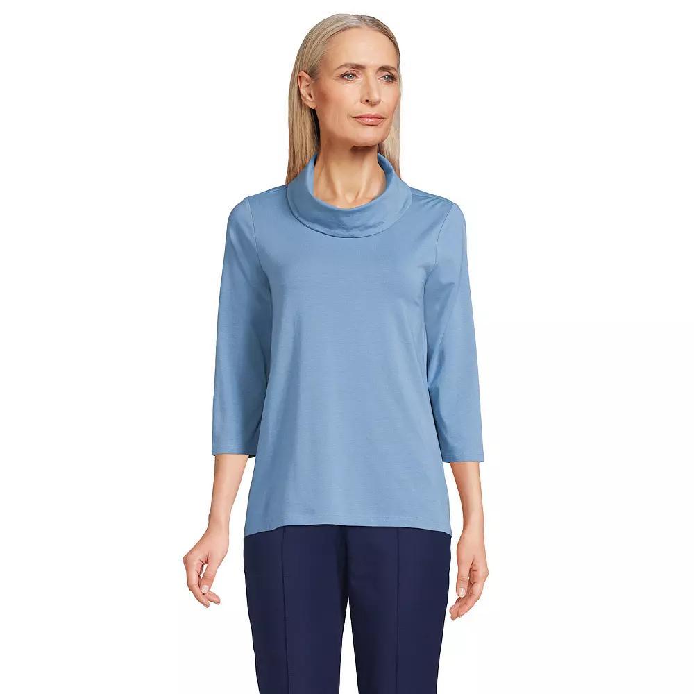 Women's Lands' End Lightweight Jersey Cowl Neck Top, Size: Large, Purple Cloud Product Image