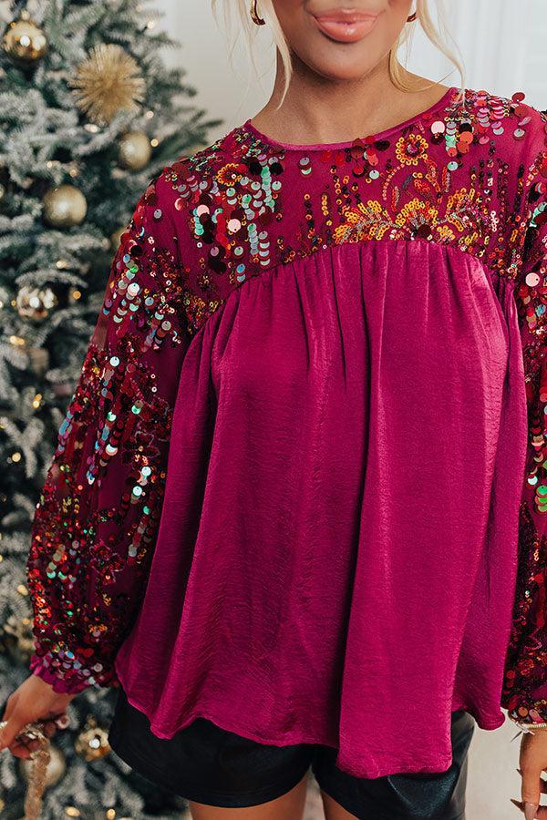Luxe Lady Sequin Top In Orchid Product Image