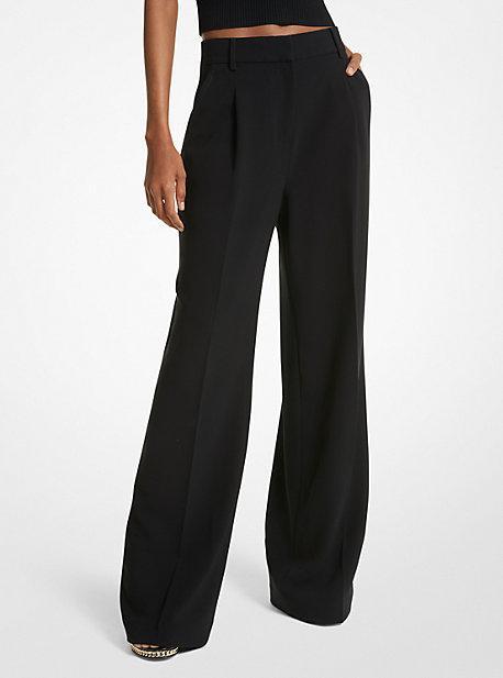 Womens Pleated Wide-Leg Pants Product Image