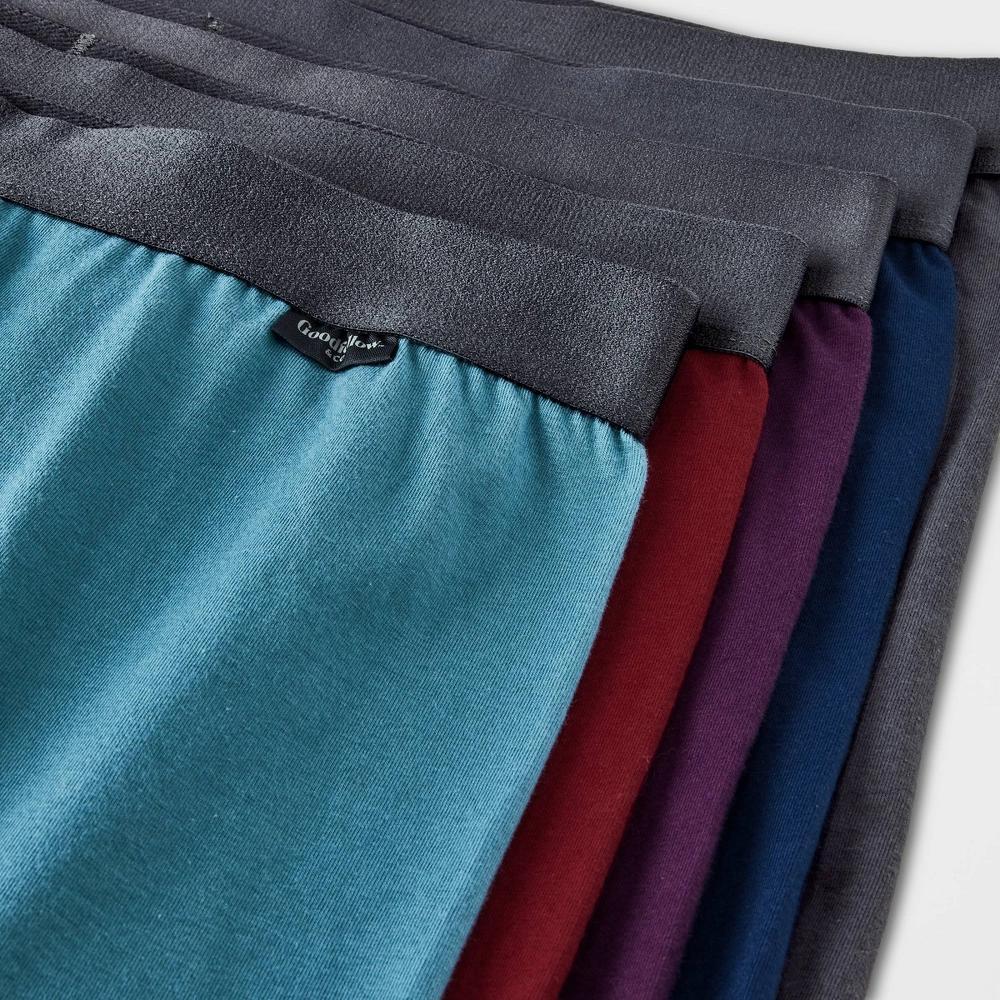 Men's Boxer Briefs 5pk - Goodfellow & Co™ Plum Purple/Burgundy/Teal XXL: Cotton Elastane Blend, Mid Rise Product Image