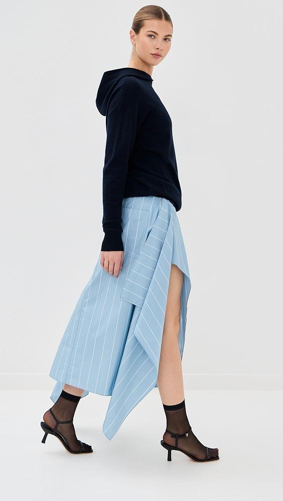 Tibi Striped Tech Poplin Tie Front Skirt | Shopbop Product Image