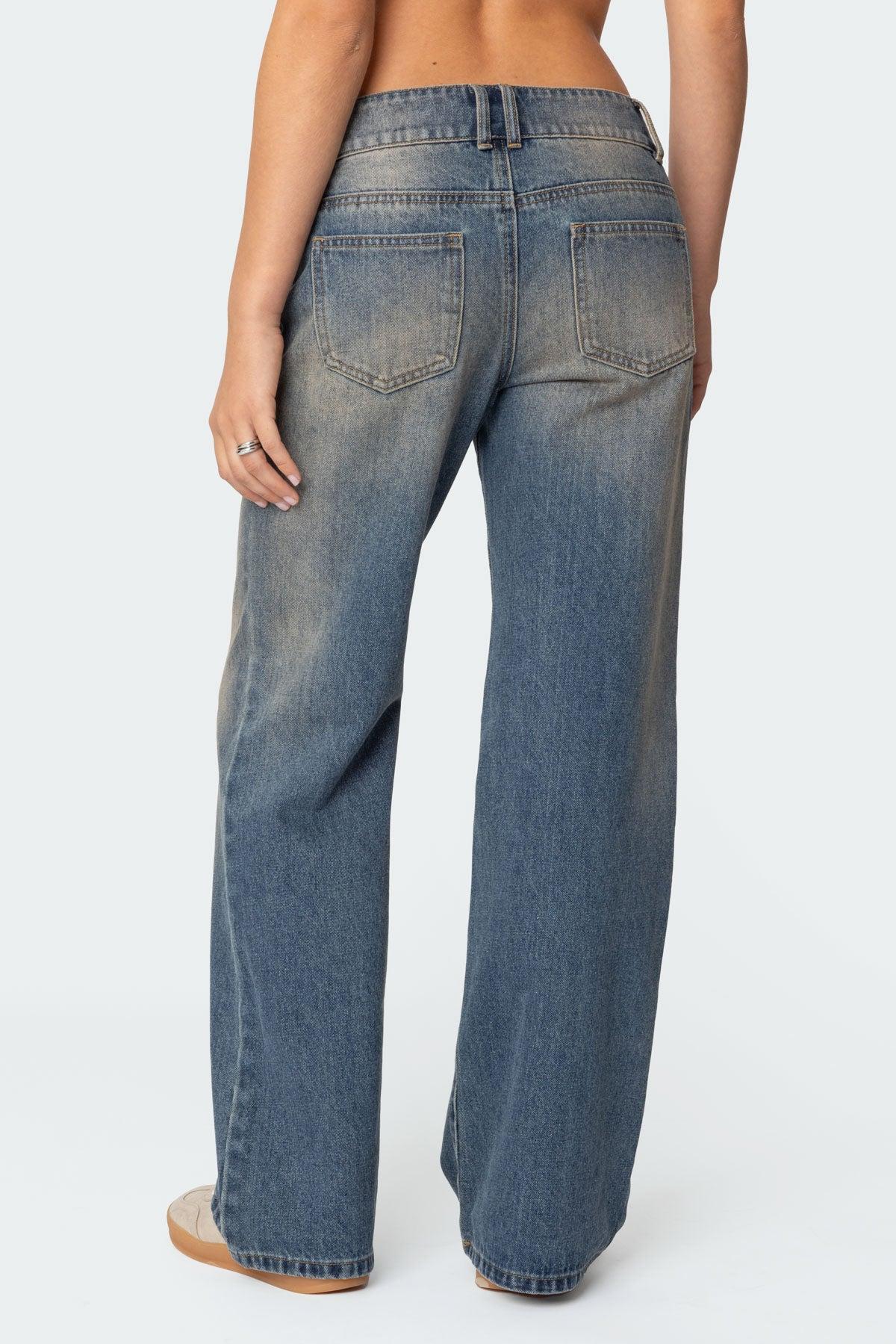 Jesi Low Rise Washed Jeans Product Image