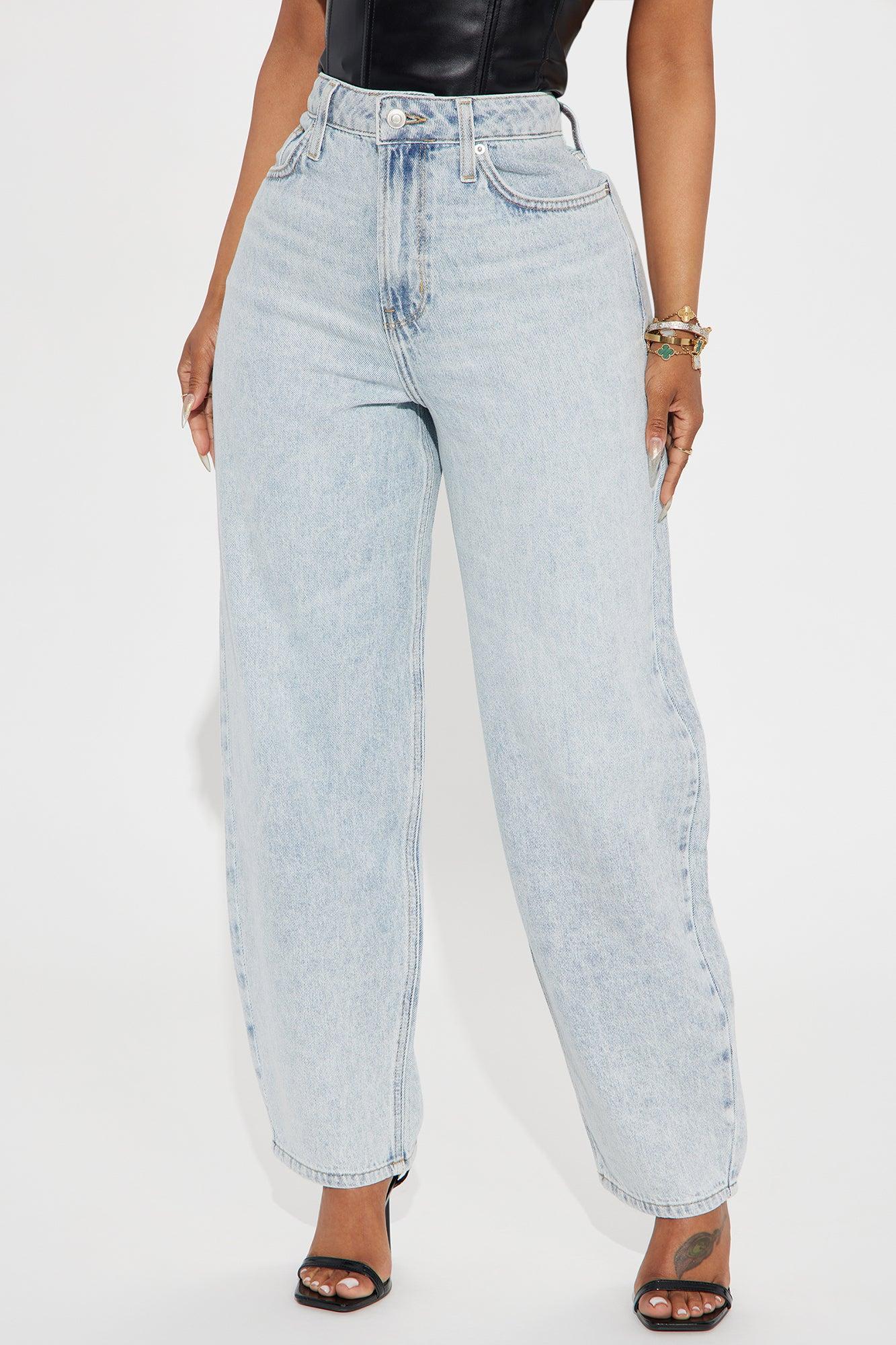 Alessa Taper Leg Baggy Jeans - Light Wash Product Image