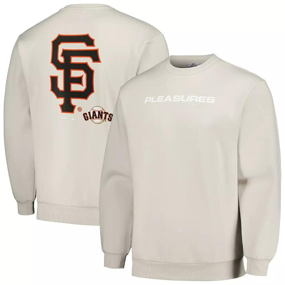 Men's PLEASURES Gray San Francisco Giants Ballpark Pullover Sweatshirt, Size: Medium, Grey Product Image