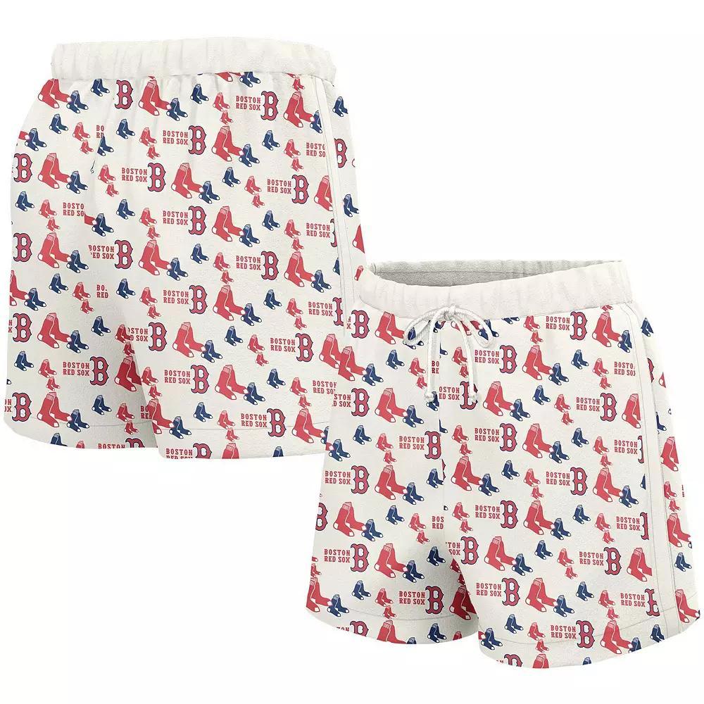 Women's Lusso  White Boston Red Sox Marge Shorts, Size: Small Product Image
