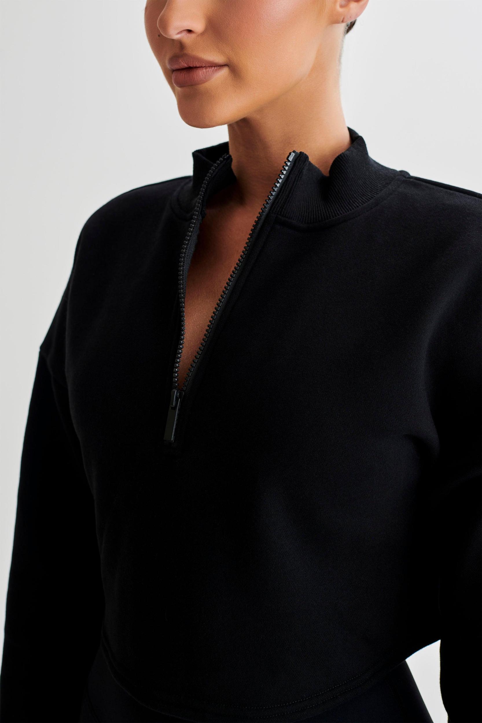 Dempsey Zip Flared Jumper - Black Product Image