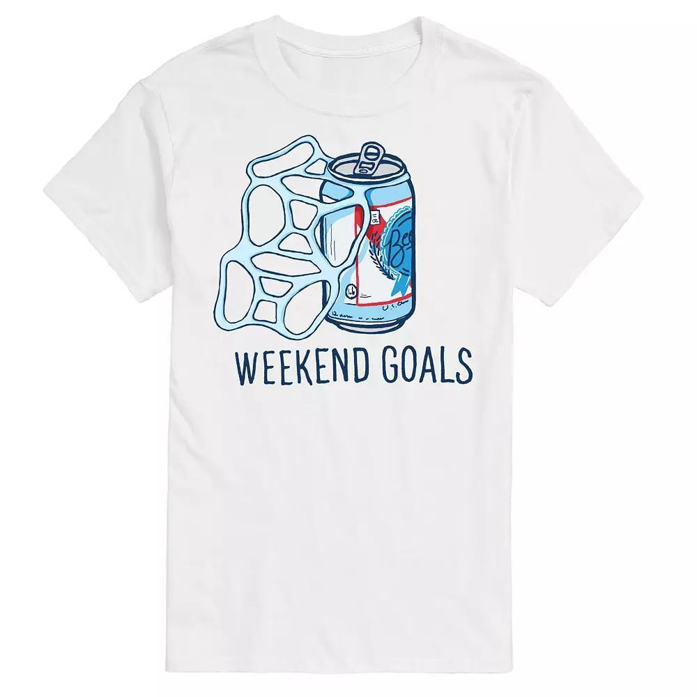 Men's Beer Weekend Goals Tee, Size: XXL, White Product Image