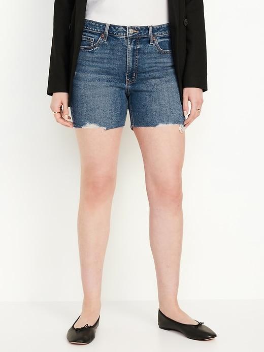 High-Waisted OG Jean Cut-Off Shorts -- 5-inch inseam Product Image
